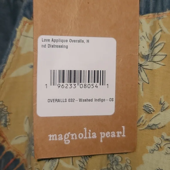 New Magnolia Pearl Love Applique Overalls Woodstock 032 Overall Denim Jeans jean - Picture 15 of 17